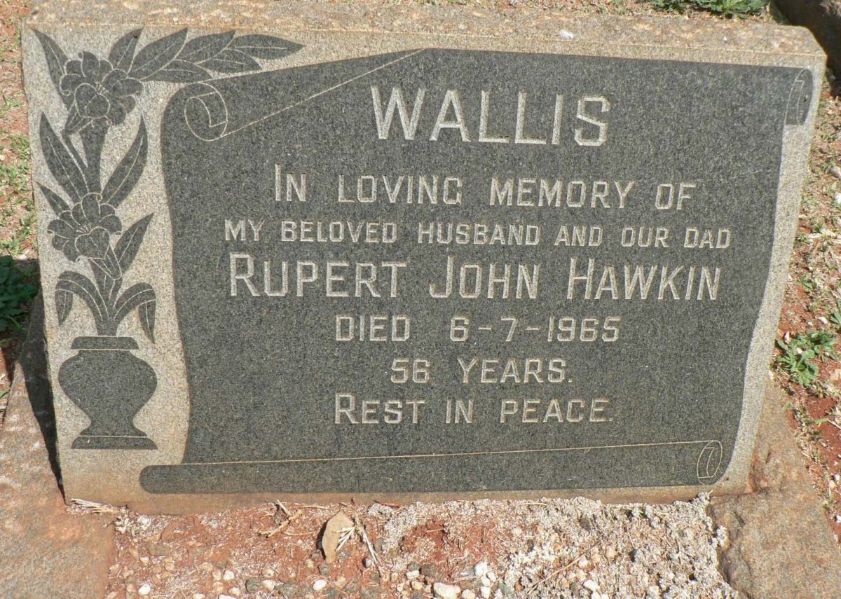WALLIS Rupert John Hawkin -1965