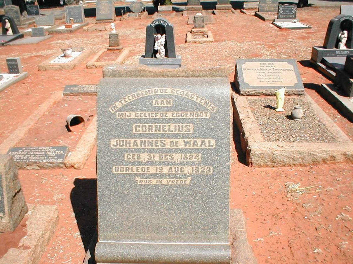 WAAL Cornelius Johannes, de 1894-1922