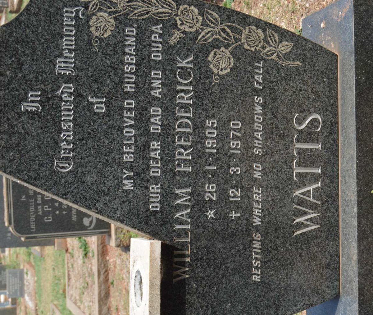 WATTS William Frederick 1905-1970