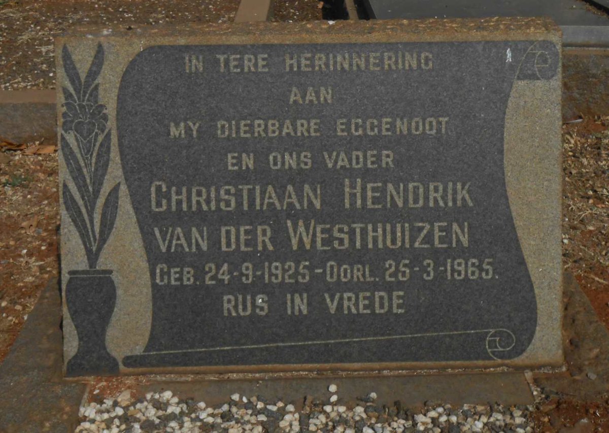 WESTHUIZEN Christiaan Hendrik, van der 1925-1965