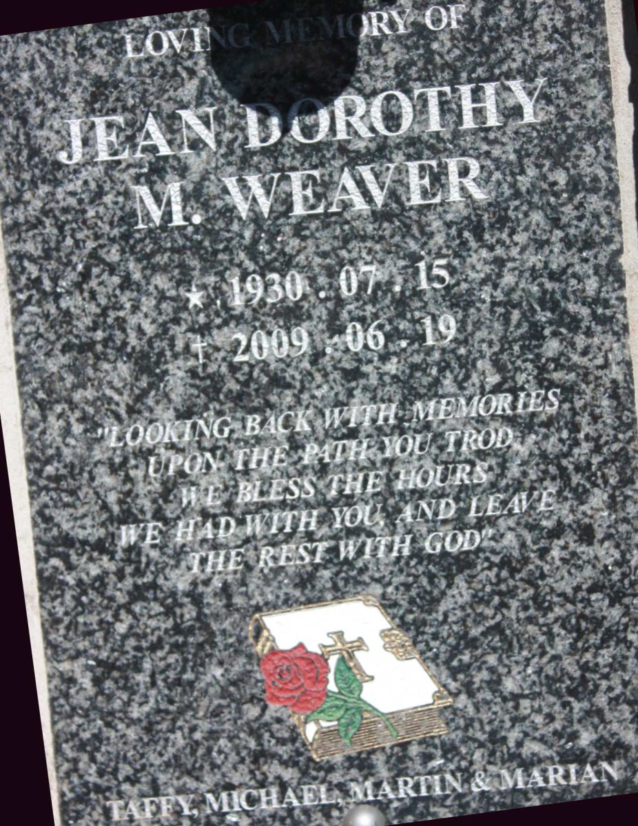 WEAVER Jean Dorothy M. 1930-2009