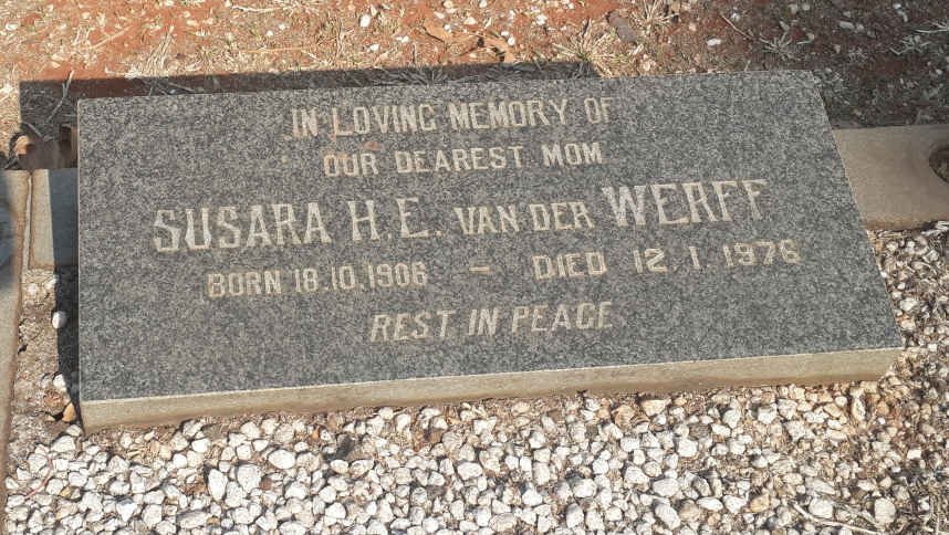 WERFF Susara H.E., van der 1906-1976