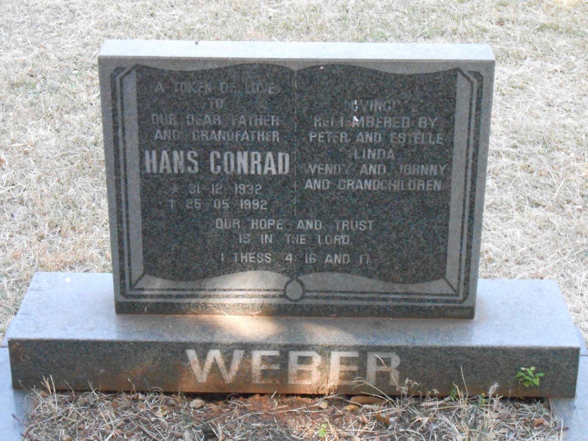 WEBER Hans Conrad 1932-1992