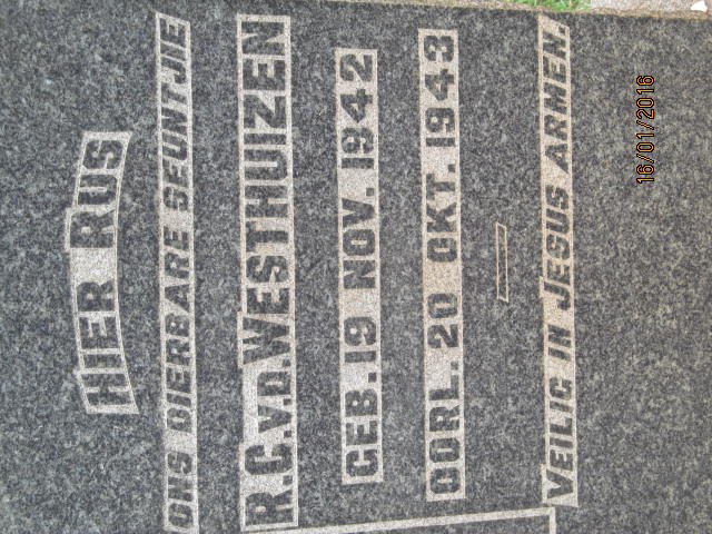 WESTHUIZEN R.C., v.d. 1942-1943