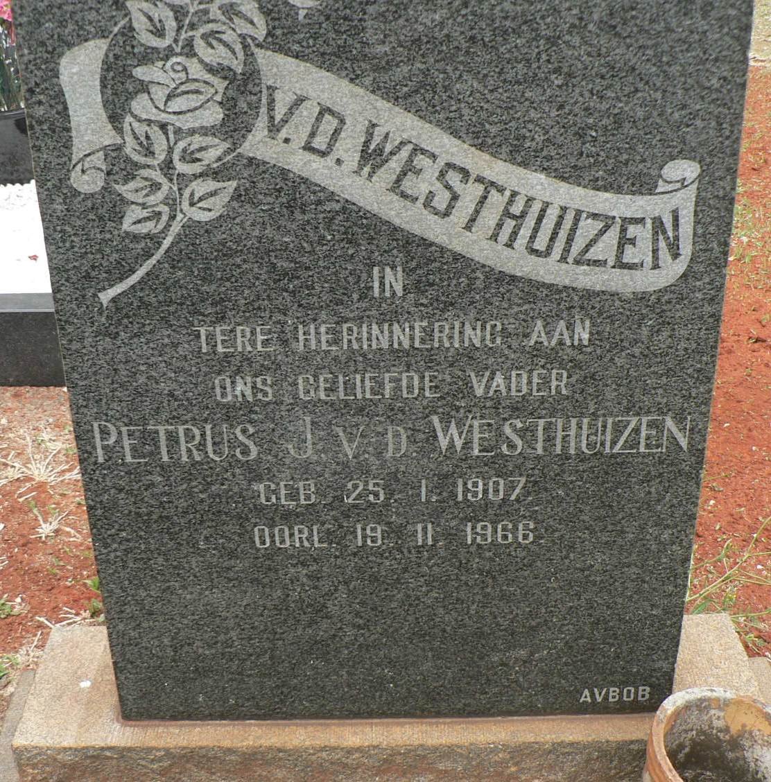 WESTHUIZEN Petrus J., v.d. 1907-1966
