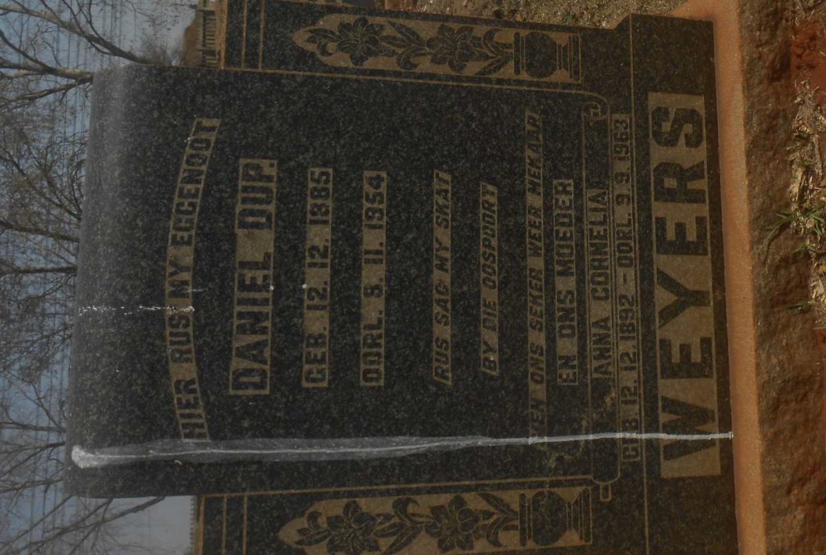 WEYERS Daniel Dup 1885-1954 &amp; Anna Cornelia 1892-1963