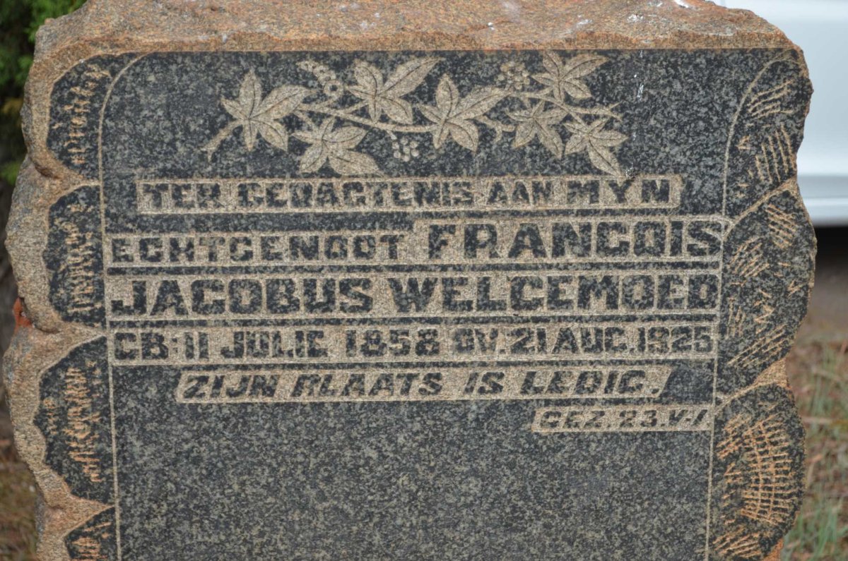 WELGEMOED Francois Jacobus 1858-1925