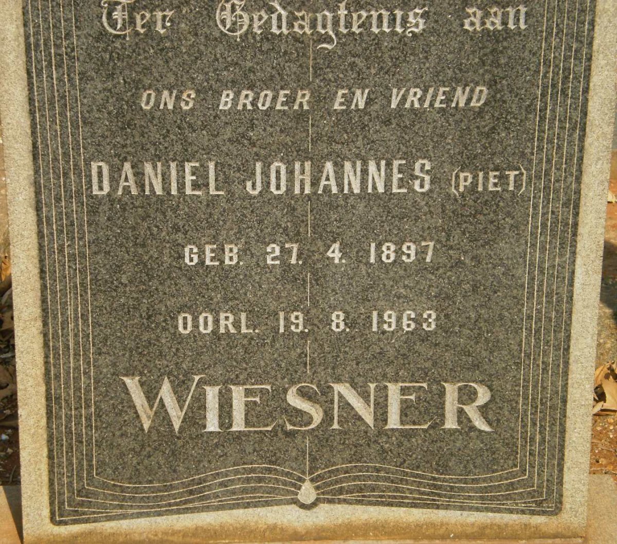 WIESNER Daniel Johannes 1897-1963