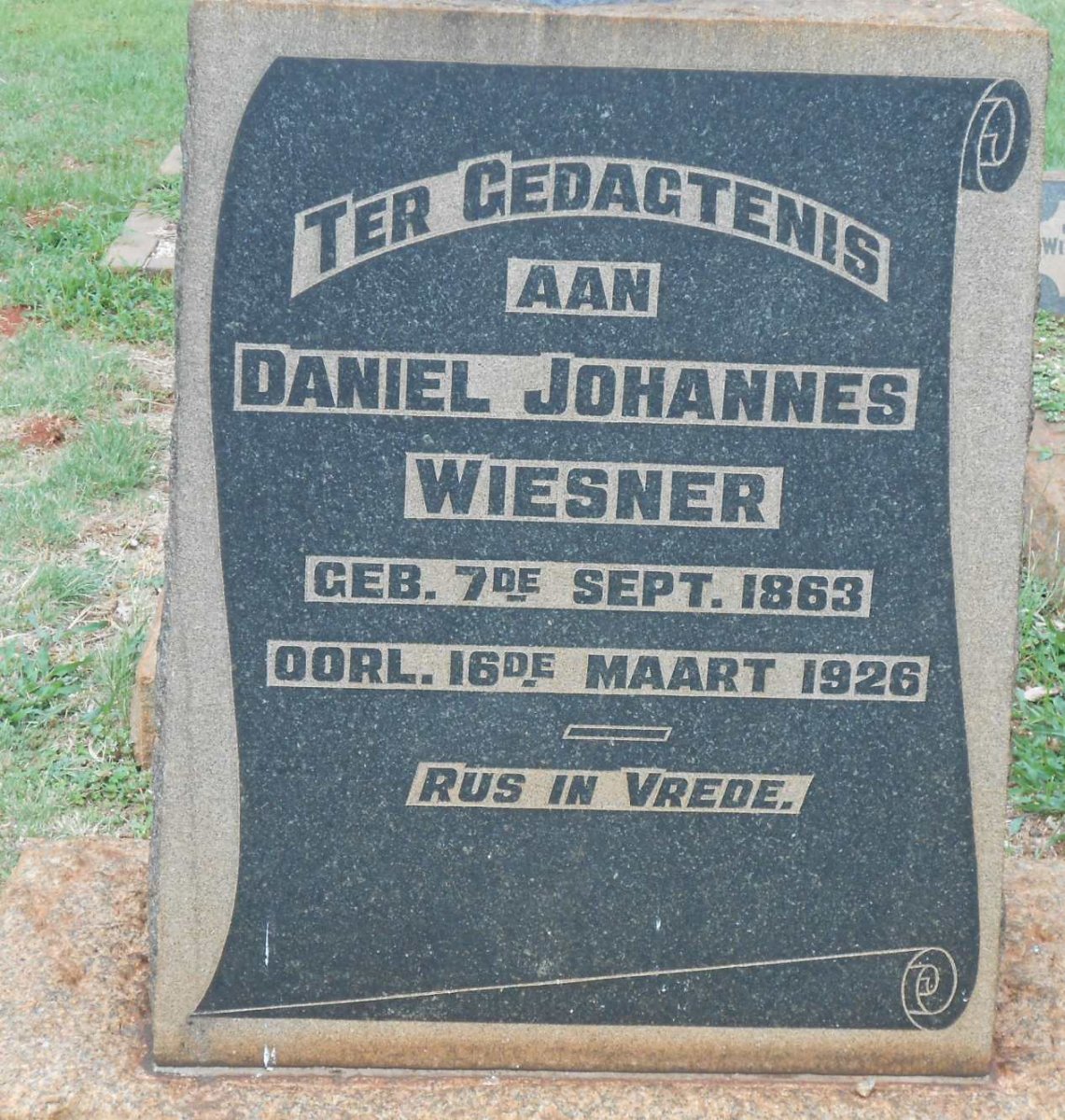 WIESNER Daniel Johannes 1863-1926