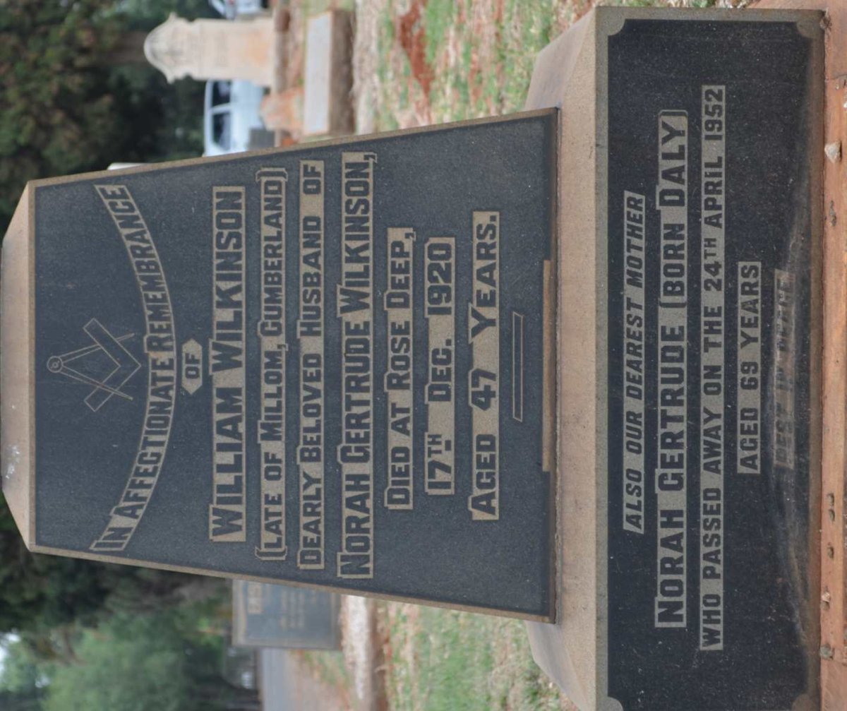 WILKINSON William -1920 &amp; Norah Gertrude DALY -1952