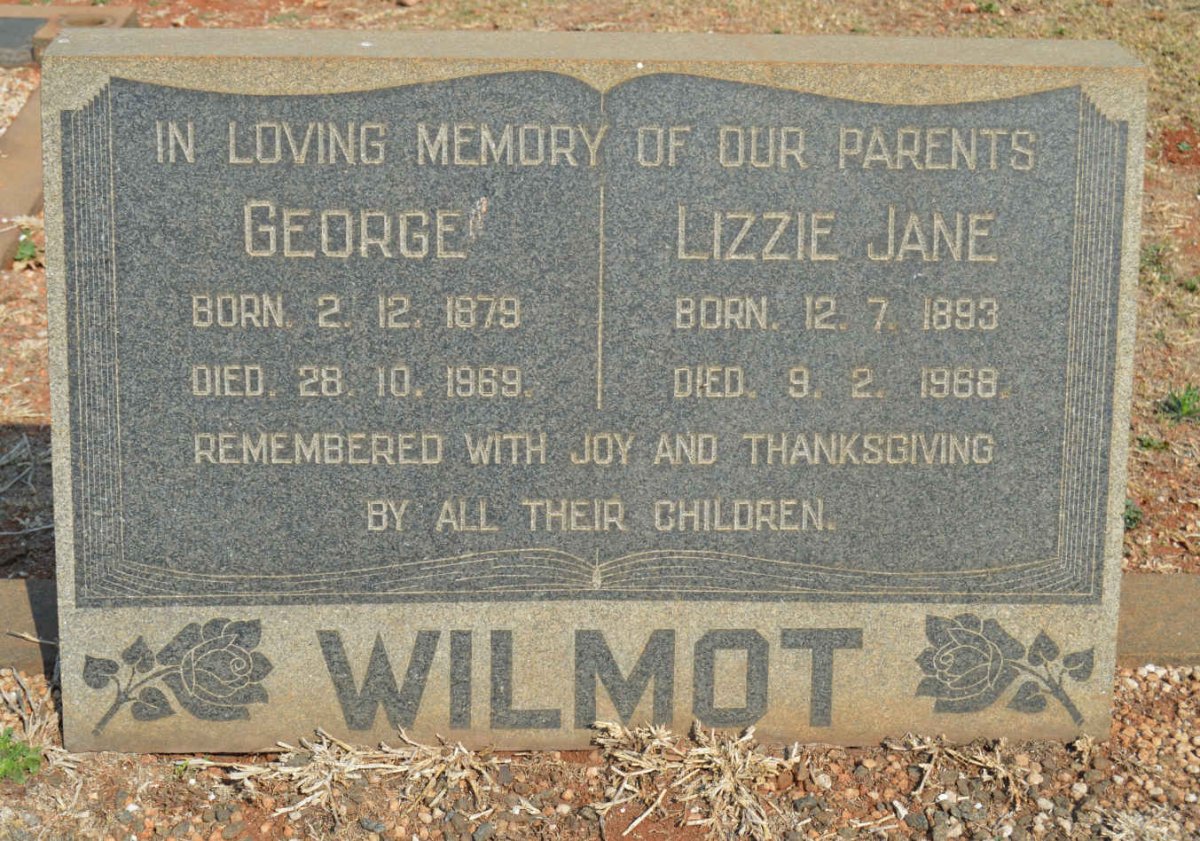 WILMOT George 1879-1969 &amp; Lissie Jane 1893-1968