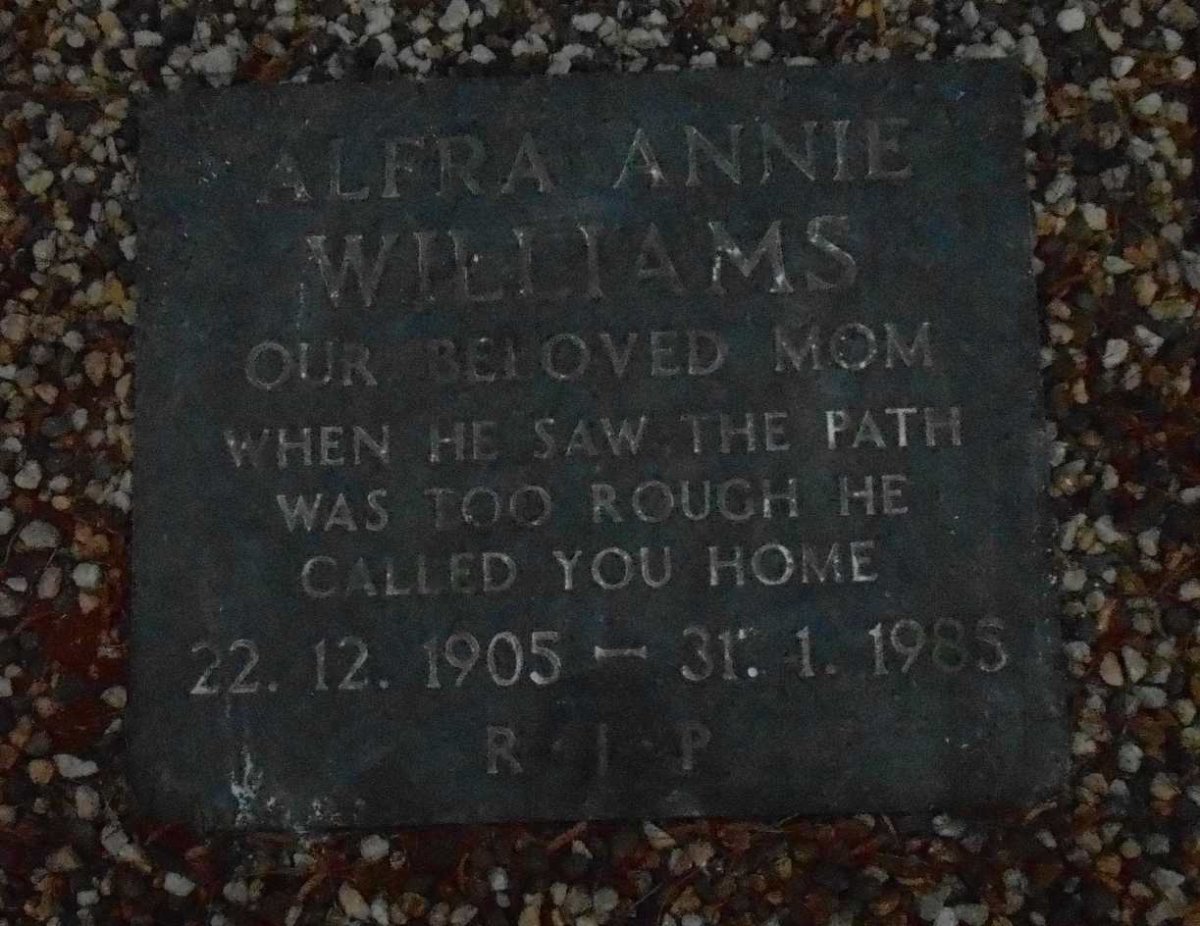 WILLIAMS Alfra Annie 1905-1985