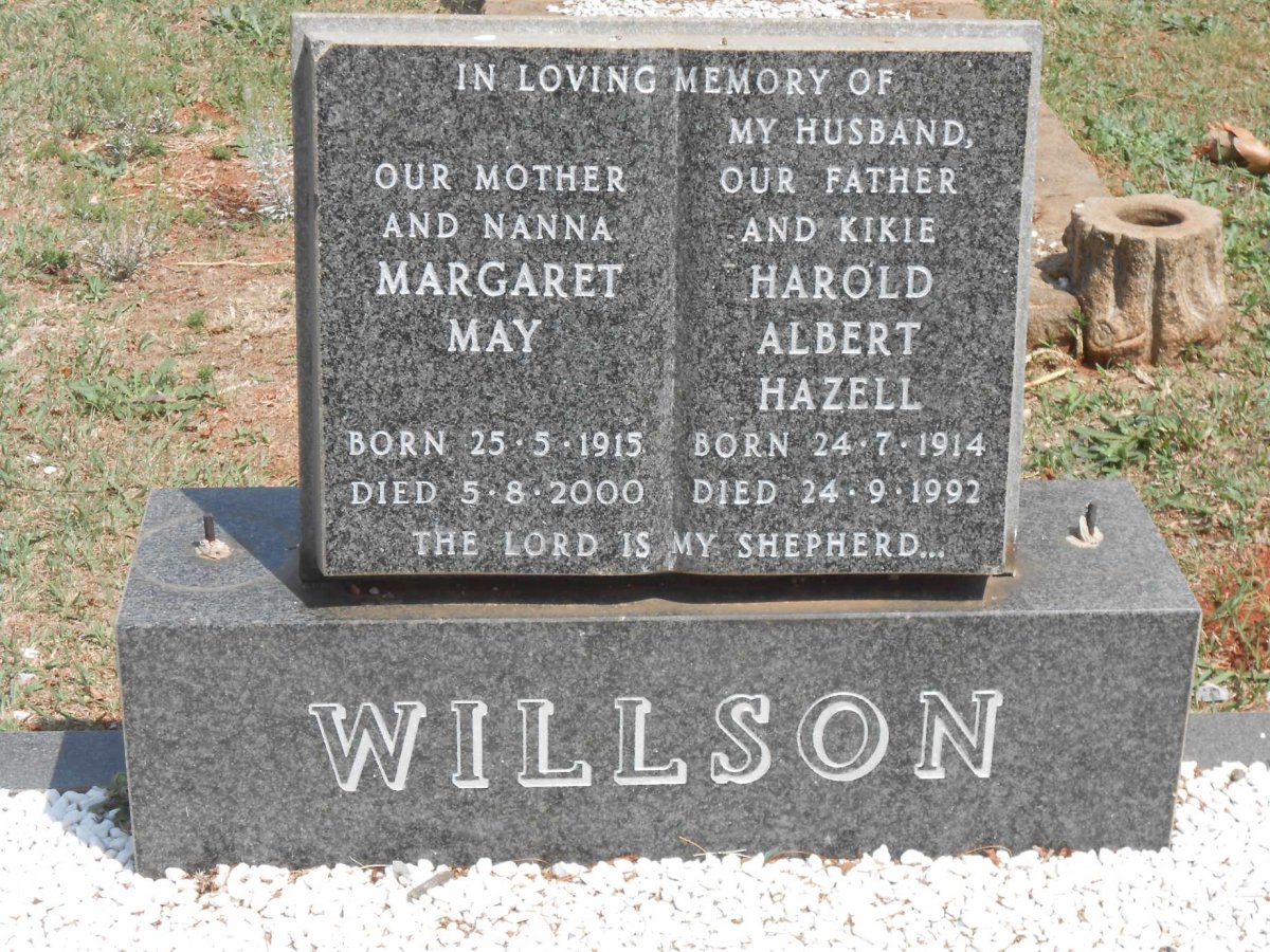 WILLSON Harold Albert Hazell 1914-1992 &amp; Margaret May 1915-2000