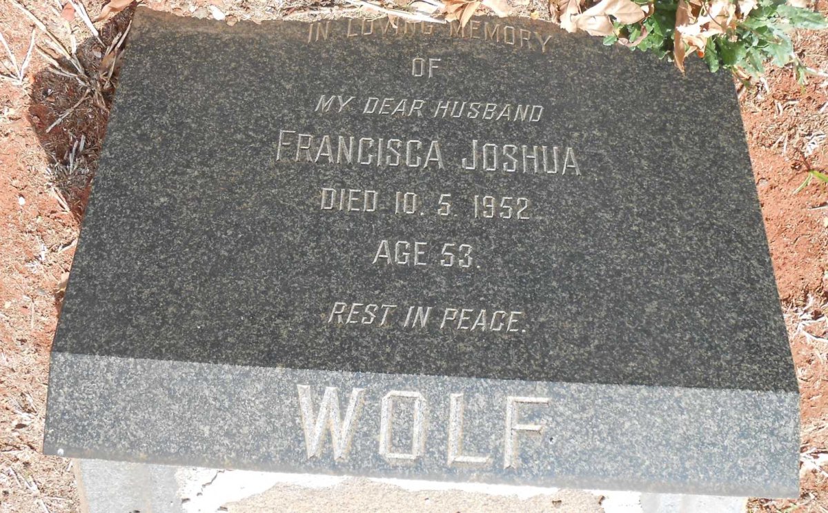 WOLF Francisca Joshua -1952