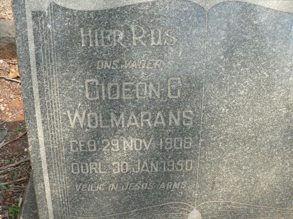 WOLMARANS Gideon G. 1908-1950