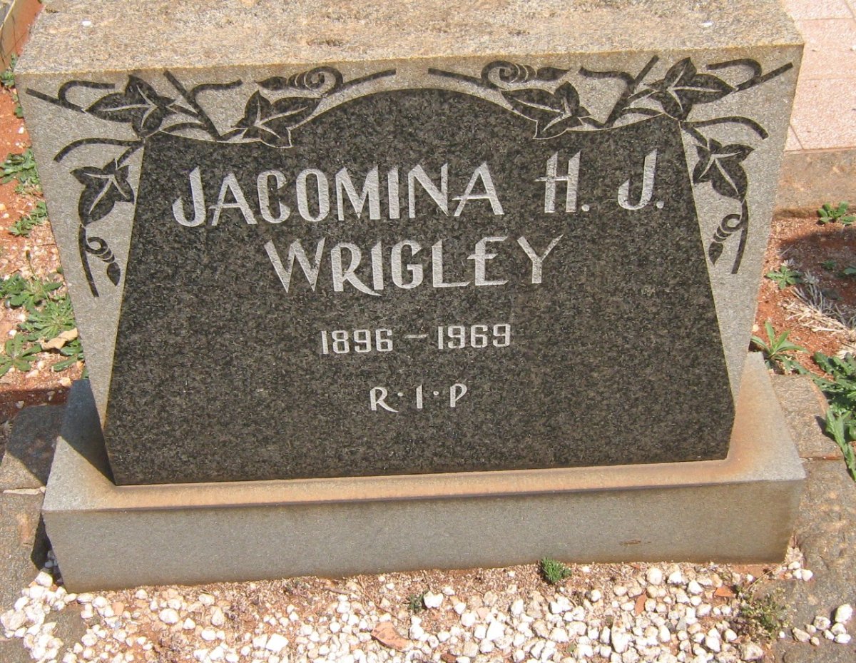 WRIGLEY Jacomina H.J. 1896-1969