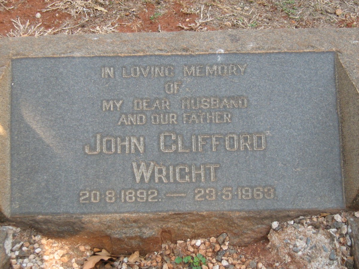 WRIGHT John Clifford 1892-1963