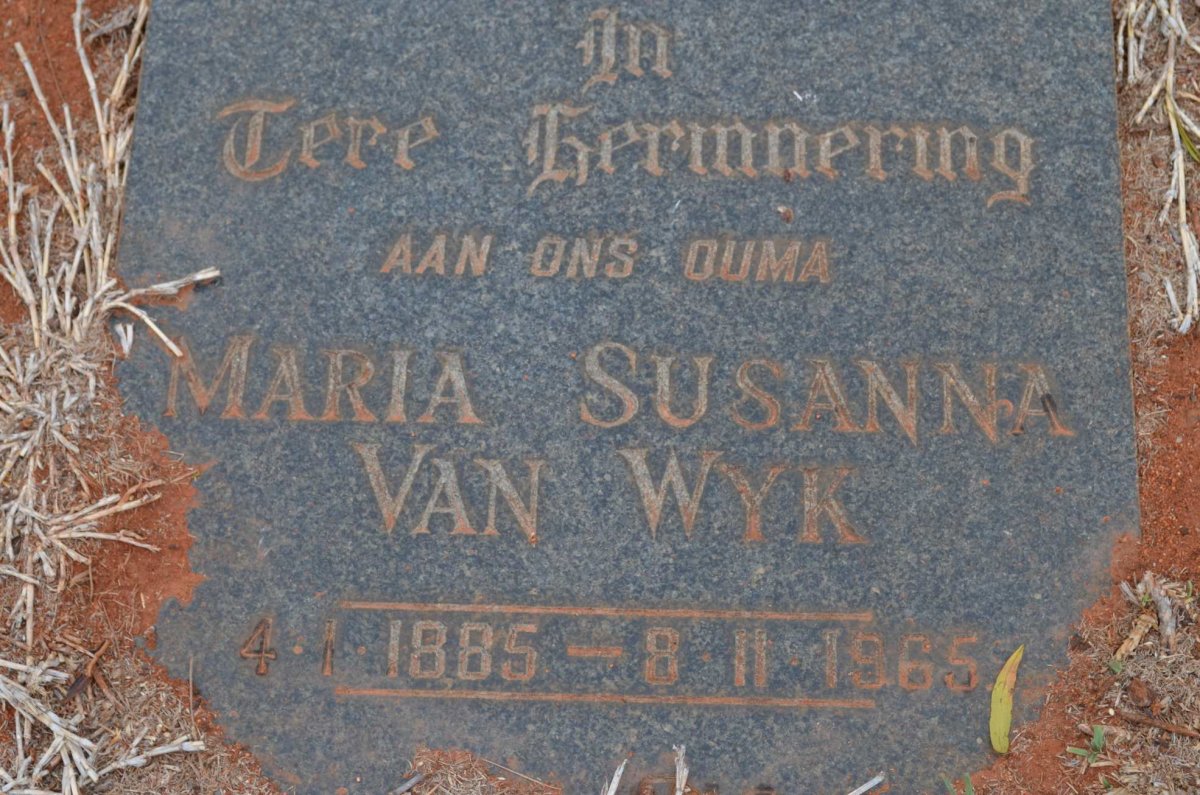 WYK Maria Susanna, van 1885-1965