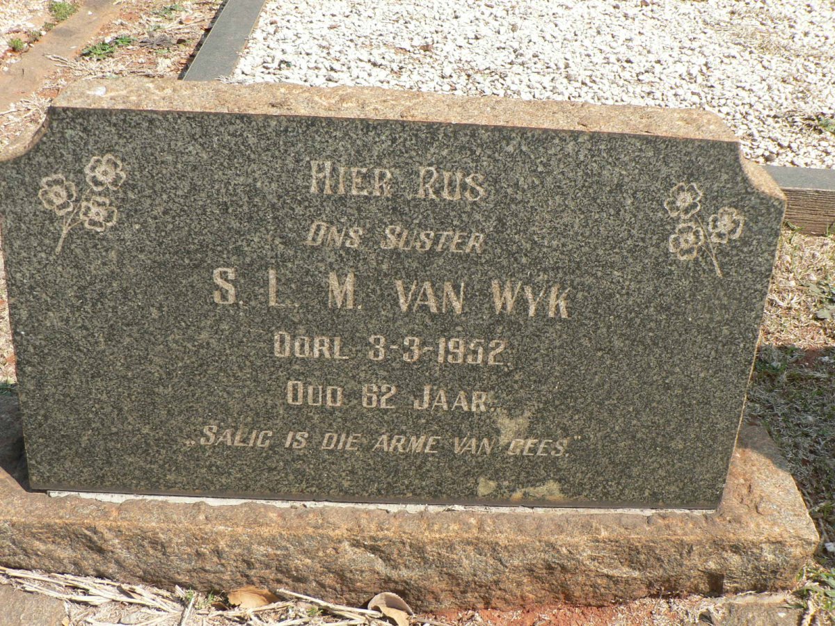 WYK S.L.M., van -1952