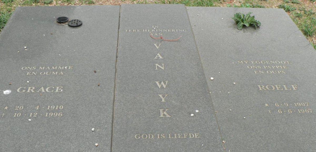 WYK Roelf, van 1907-1967 &amp; Grace 1910-1996