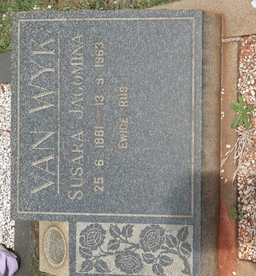 WYK Susara Jacomina, van 1881-1963