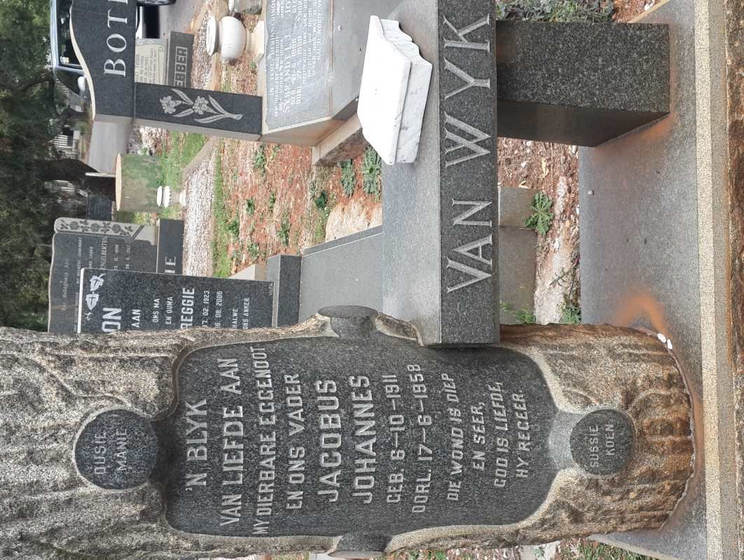 WYK Jacobus Johannes, van 1911-1958