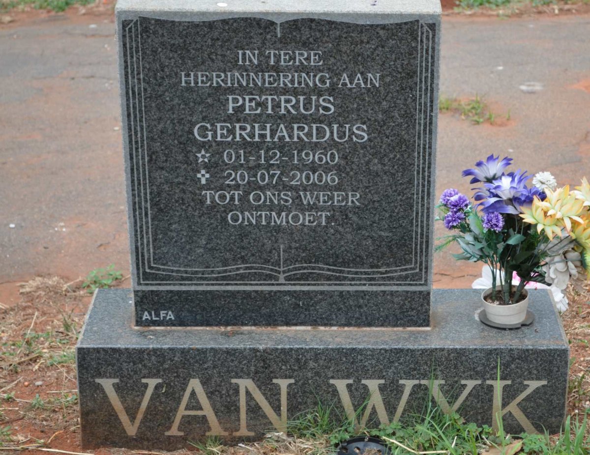 WYK Petrus Gerhardus, van 1960-2006