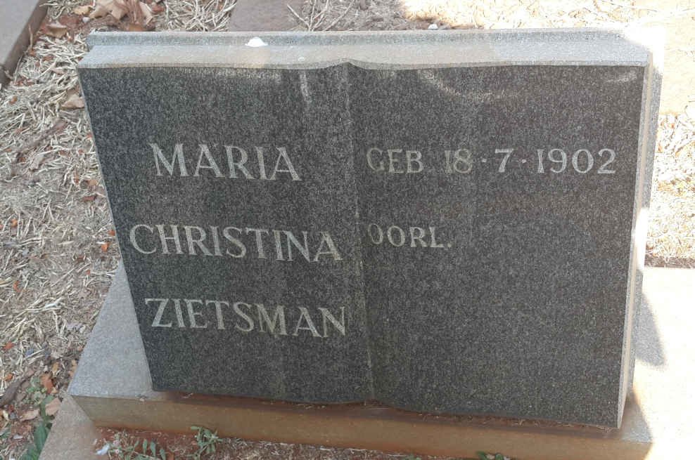 ZIETSMAN Maria Christina 1902-