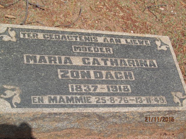 ZONDAGH Maria Catharina 1837-1918 :: ? Mammie 1876-1949