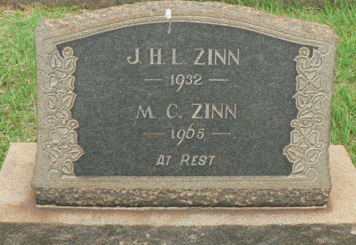 ZINN J.H.L. -1932 :: ZINN M.C. -1965