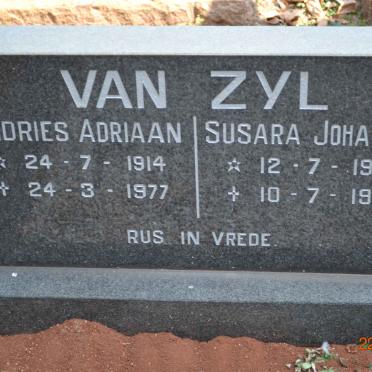 ZYL Andries Adriaan, van 1914-1977 &amp; Susara Johanna 1922-1994