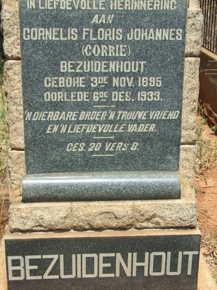BEZUIDENHOUT Cornelis Floris Johannes 1895-1933