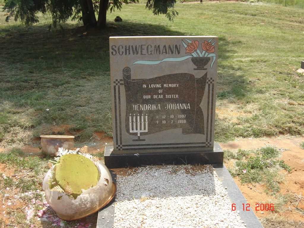 SCHWEGMANN Hendrika Johanna 1907-1998