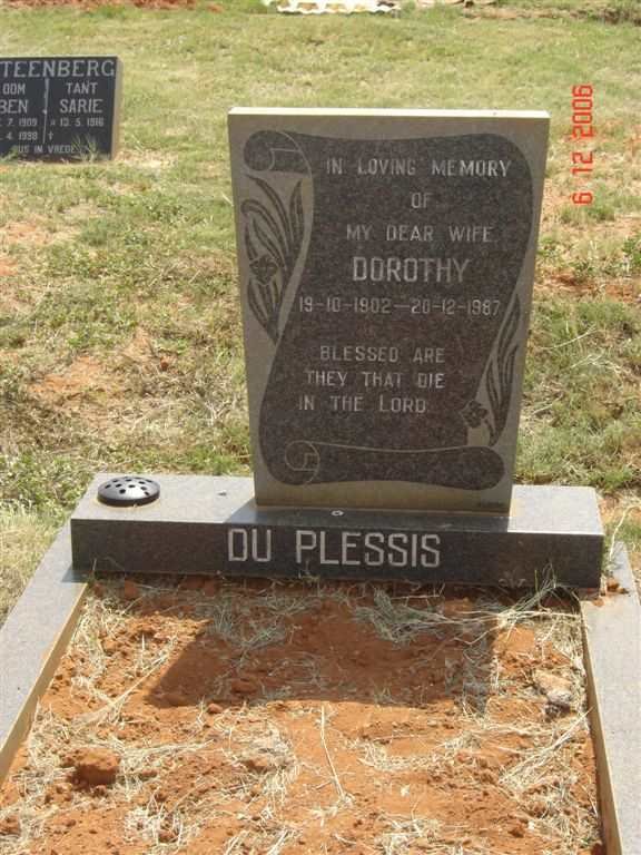 PLESSIS Dorothy, du 1902-1987