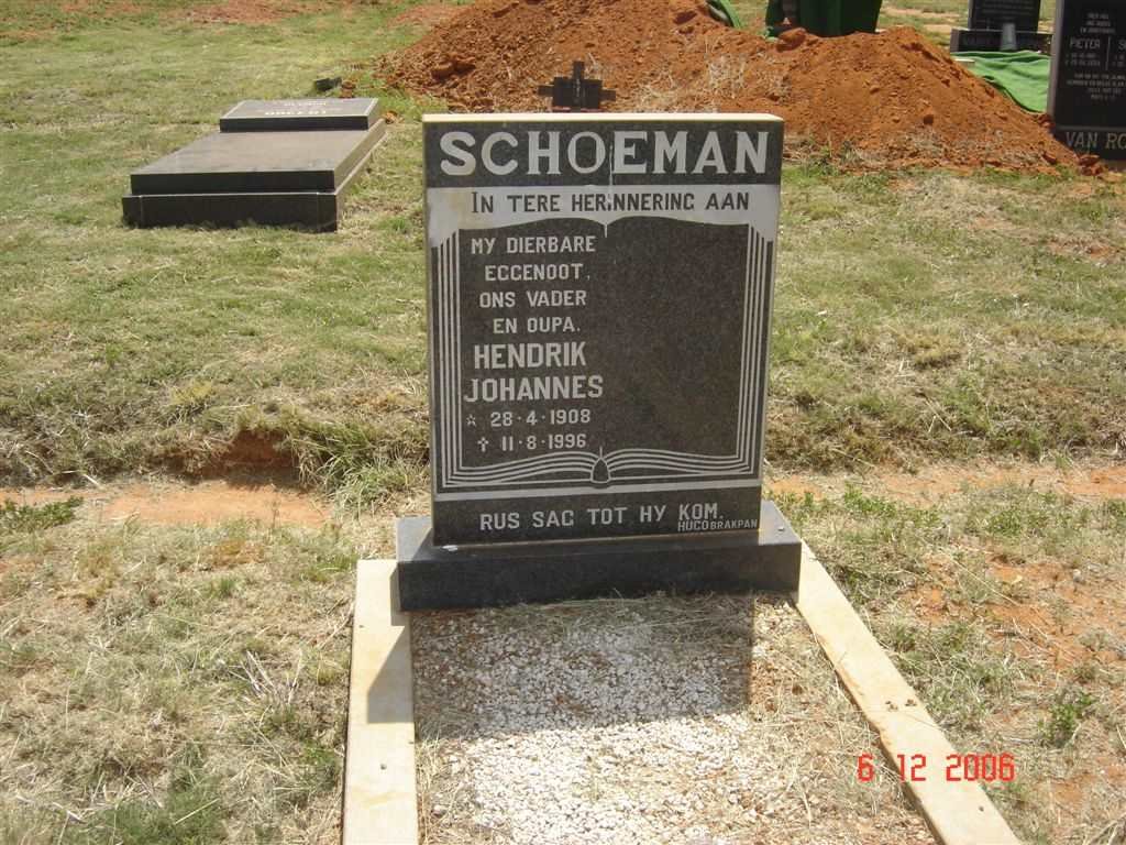 SCHOEMAN Hendrik Johannes 1908-1996