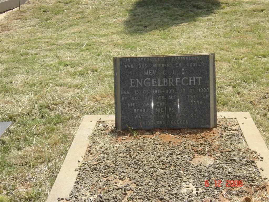 ENGELBRECHT C.J.G. 1915-1980