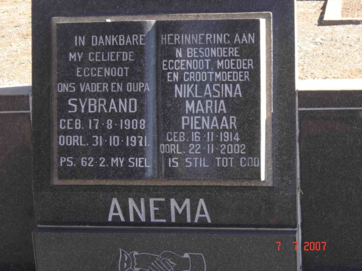 ANEMA Sybrand 1908-1971 &amp; Niklasina Maria 1914-2002