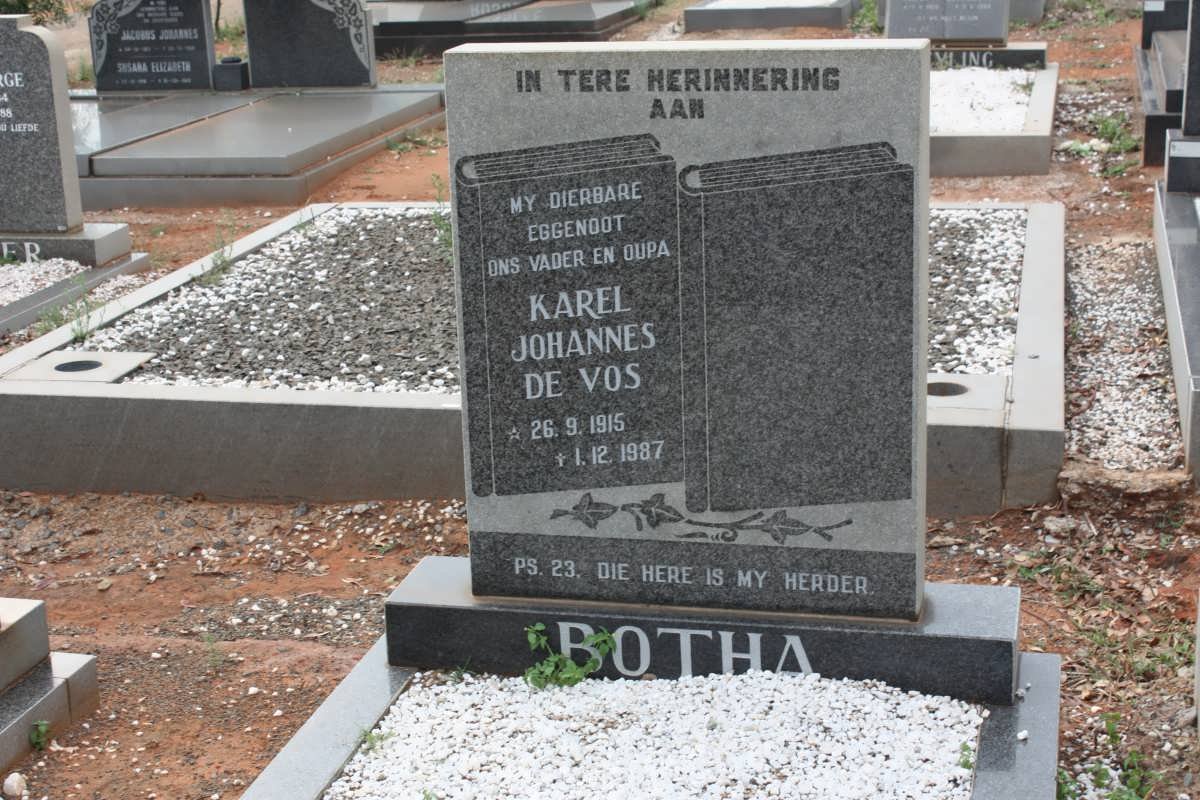 BOTHA Karel Johannes de Vos 1915-1987