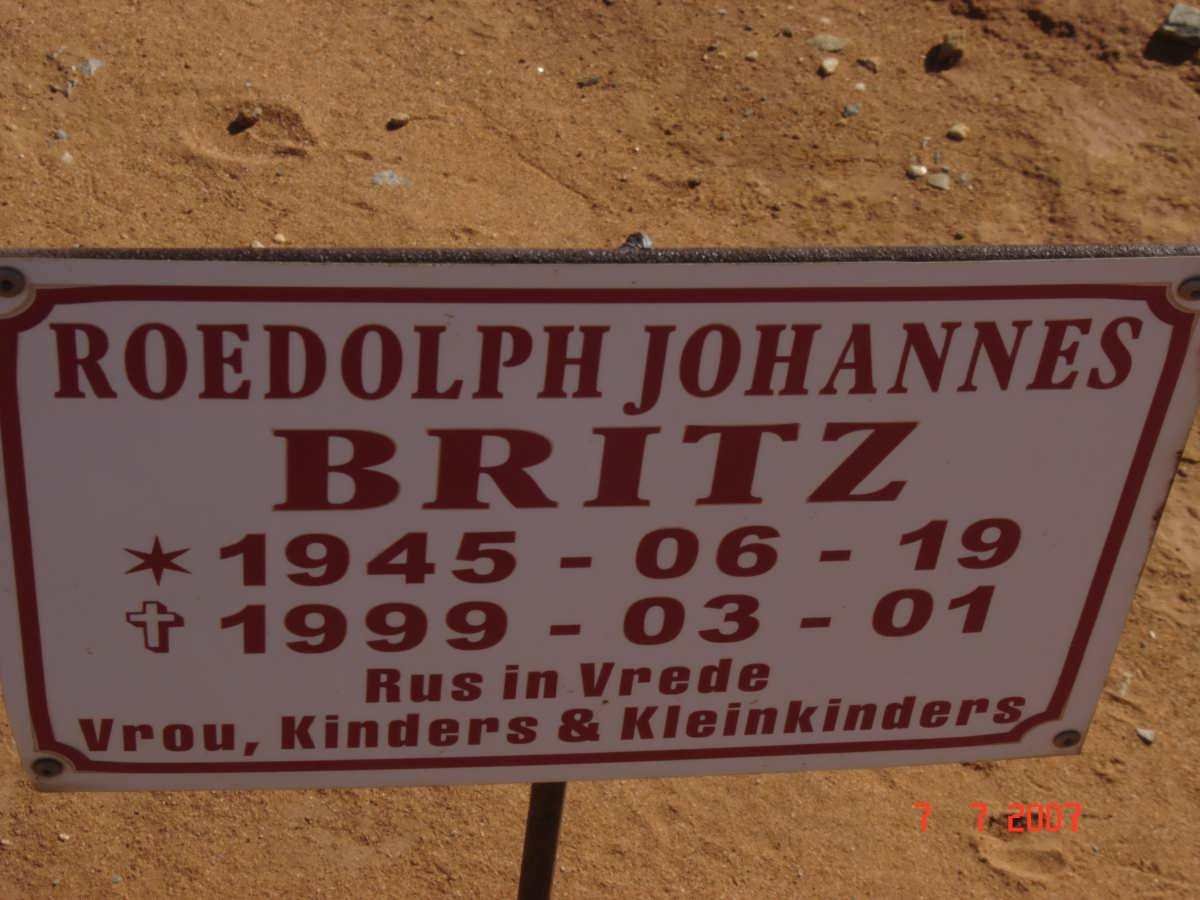 BRITZ Roedolph Johannes 1945-1999
