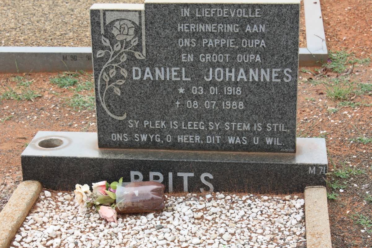 BRITS Daniel Johannes 1918-1988
