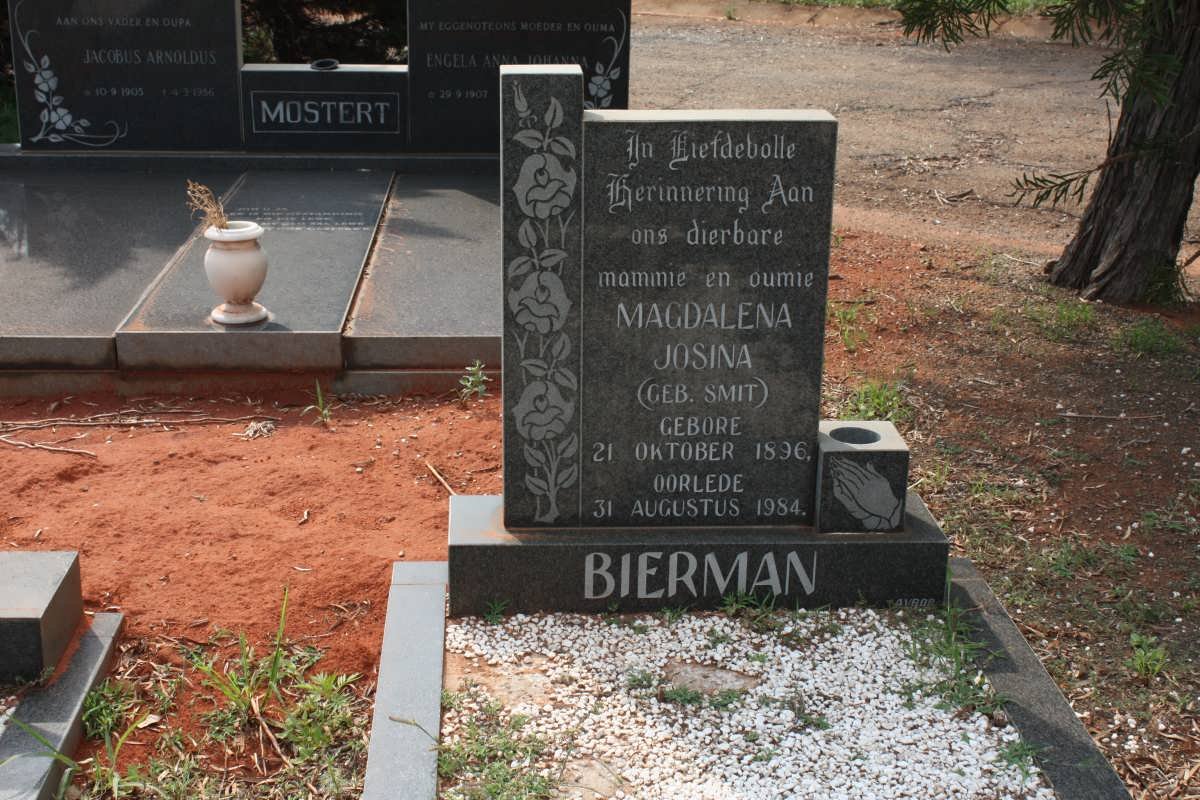 BIERMAN Magdalena Josina nee SMIT 1896-1984