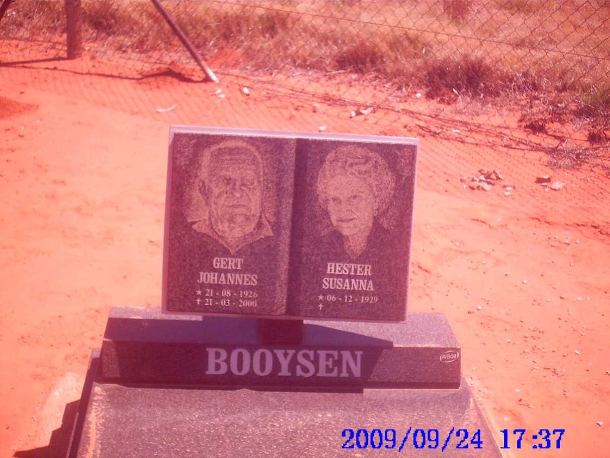 BOOYSEN Gert Johannes 1926-2000 &amp; Hester Susanna 1926-