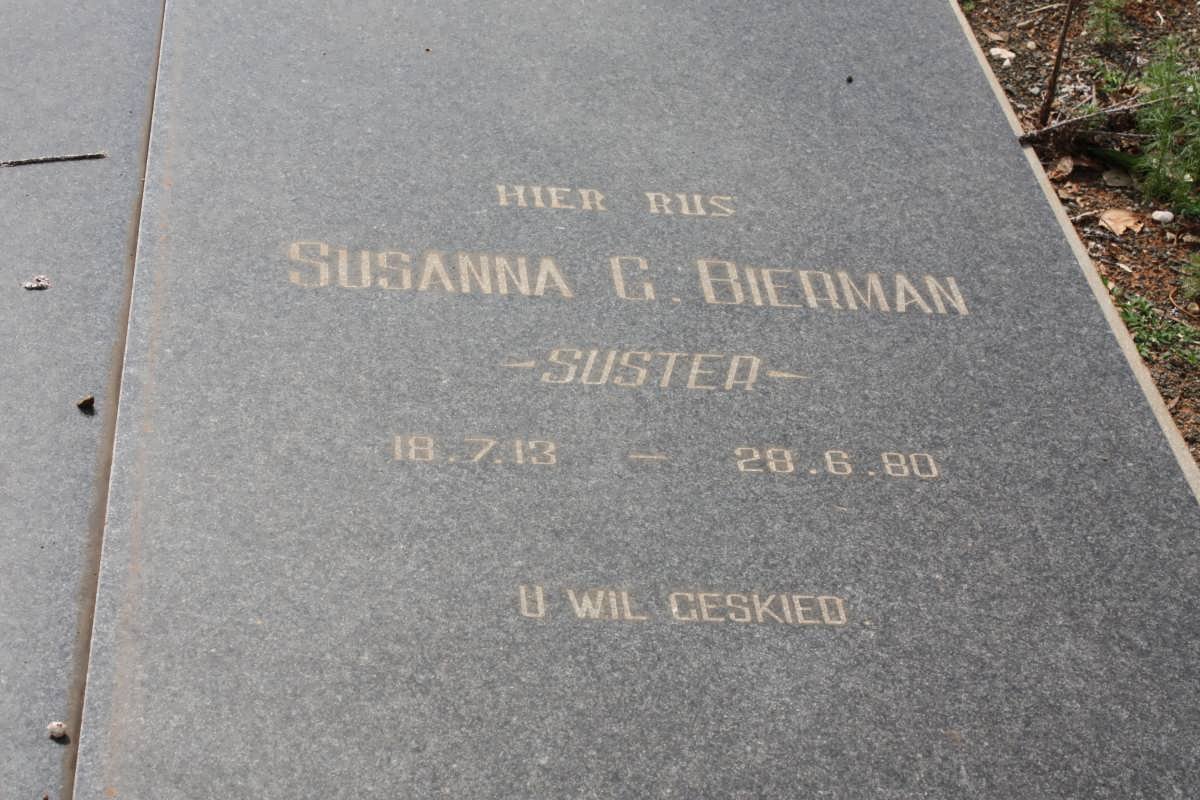 BIERMAN Susanna G. 1913-1980