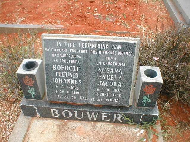 BOUWER Roedolf Theunis Johannes 1920-1991 &amp; Susara Engela Jacoba 1923-1996