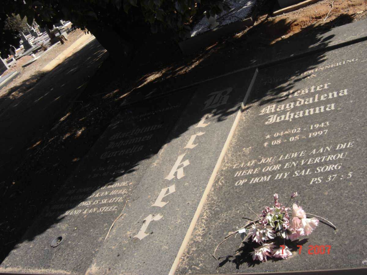 BECKER Marthinus Johannes Cornelis 1939-1986  &amp; Hester Magdalena Johanna 1943-1997