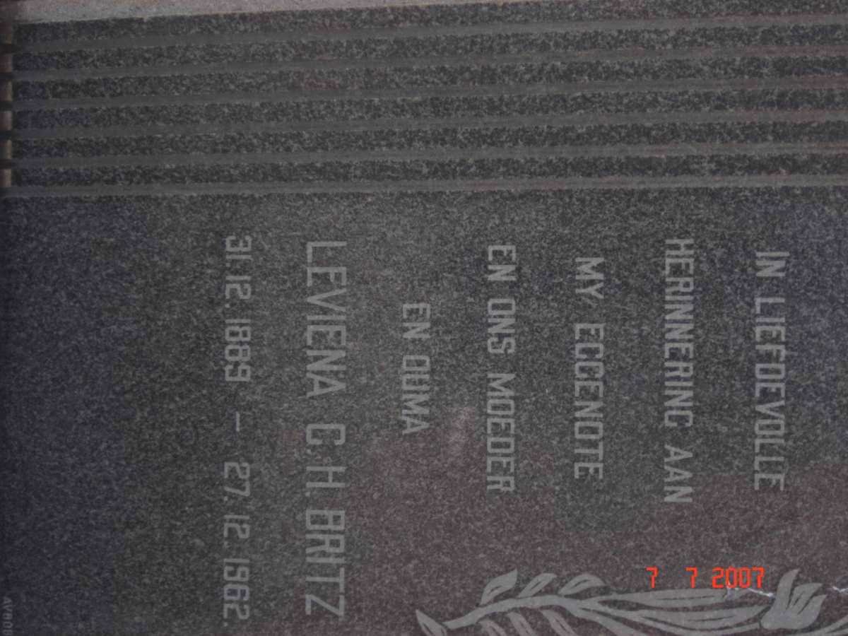 BRITZ Leviena C.H. 1889-1962