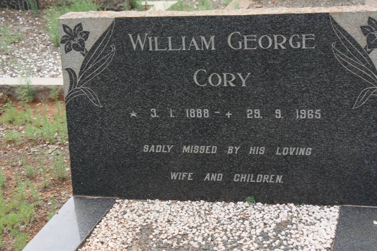 CORY William George 1888-1965