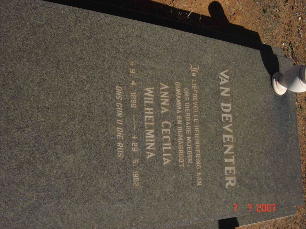 DEVENTER Anna Cecilia Wilhelmina, van 1898-1982