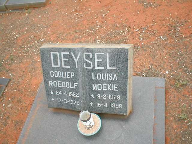 DEYSEL Godliep Roedolf 1922-1978 &amp; Louisa Moekie 1929-1996