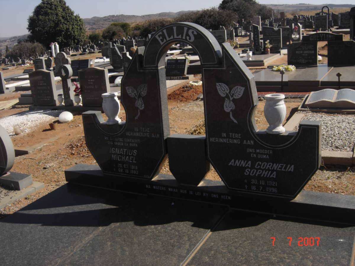 ELLIS Ignatius Michael 1919-199? &amp; Anna Cornelia Sophia 1921-1996